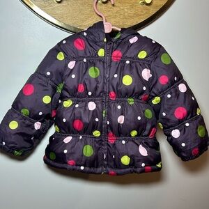 Colorful Polka Dot Puffer Jacket